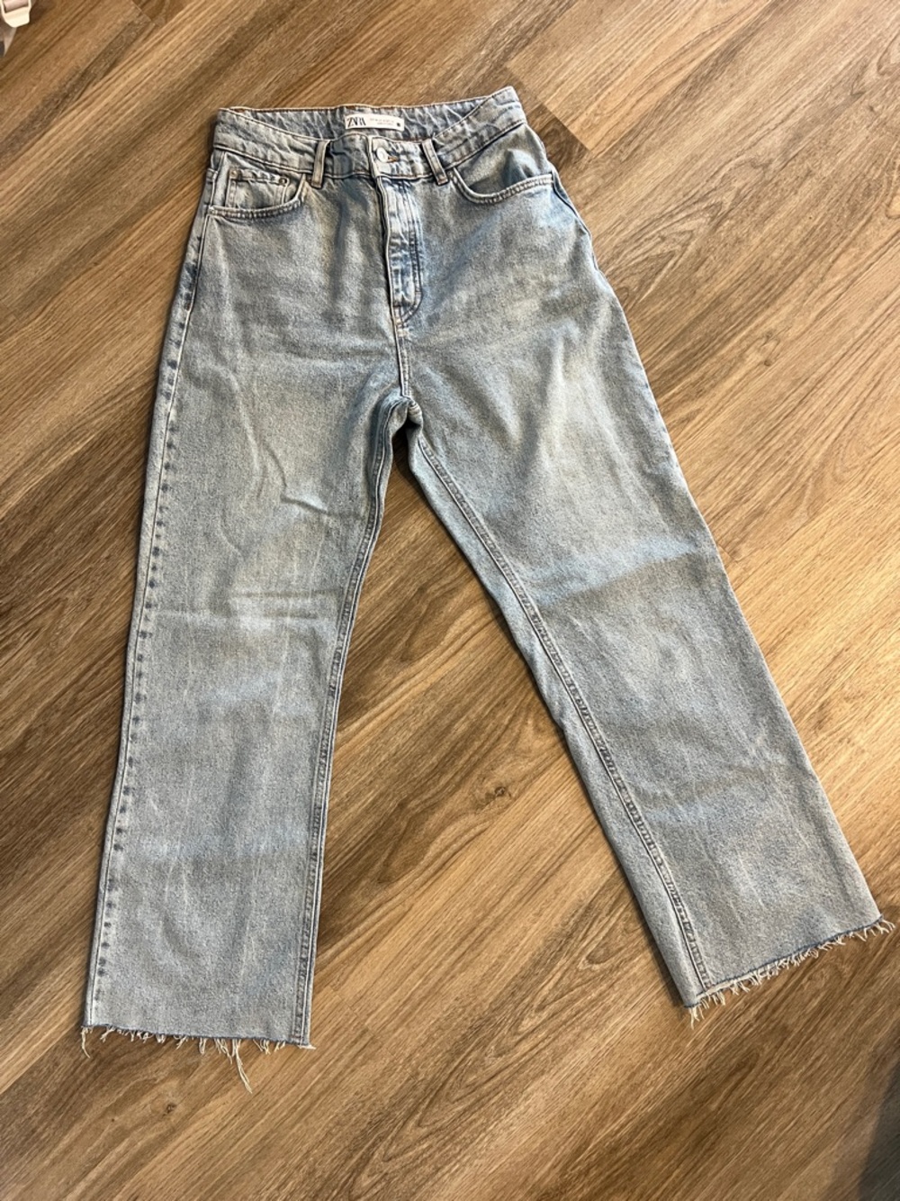 Zara Light Blue High-Rise Denim Jeans boot cut flare